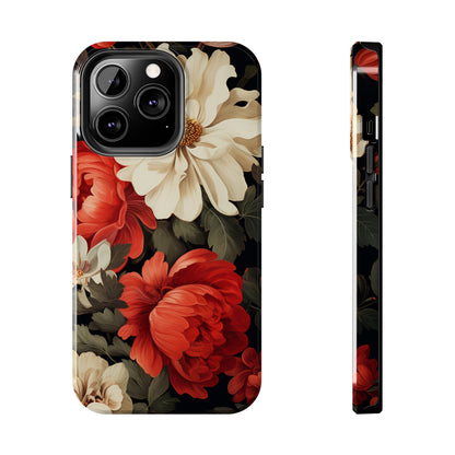 Vintage Floral Aesthetic Phone Tough Case | Antique Elegance for iPhone