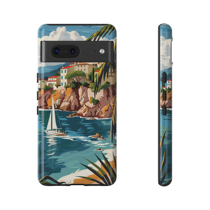 Midcentury French Riviera Sailboat Painting Phone Case