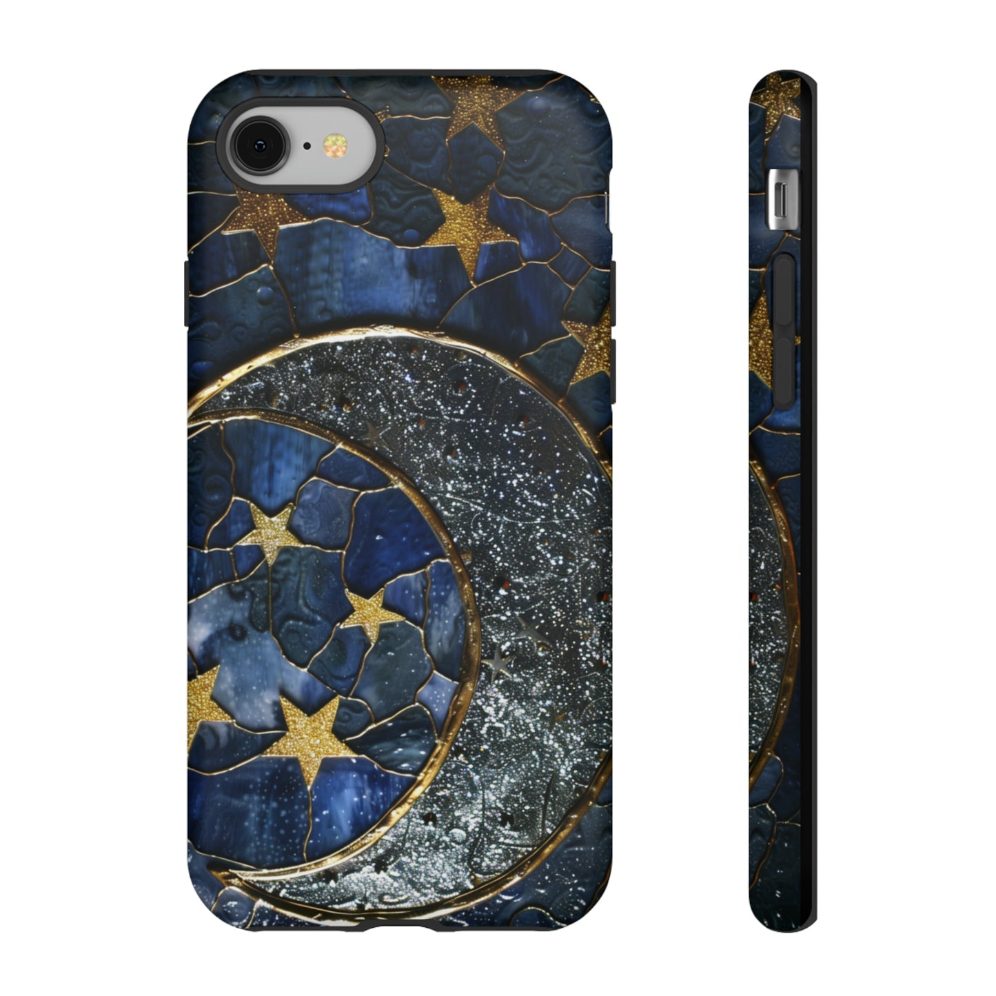 Moon Stars Stained Glass Starry Night Phone Case