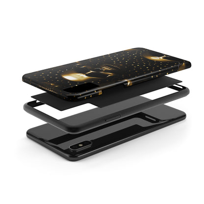 iPhone Tough Case | Dark Decadence: Gothic Gold Skulls and Studs  | Unveil Your Edgy Elegance