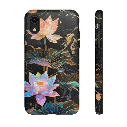 Zen Stained Glass Lotus Floral Design Phone Case