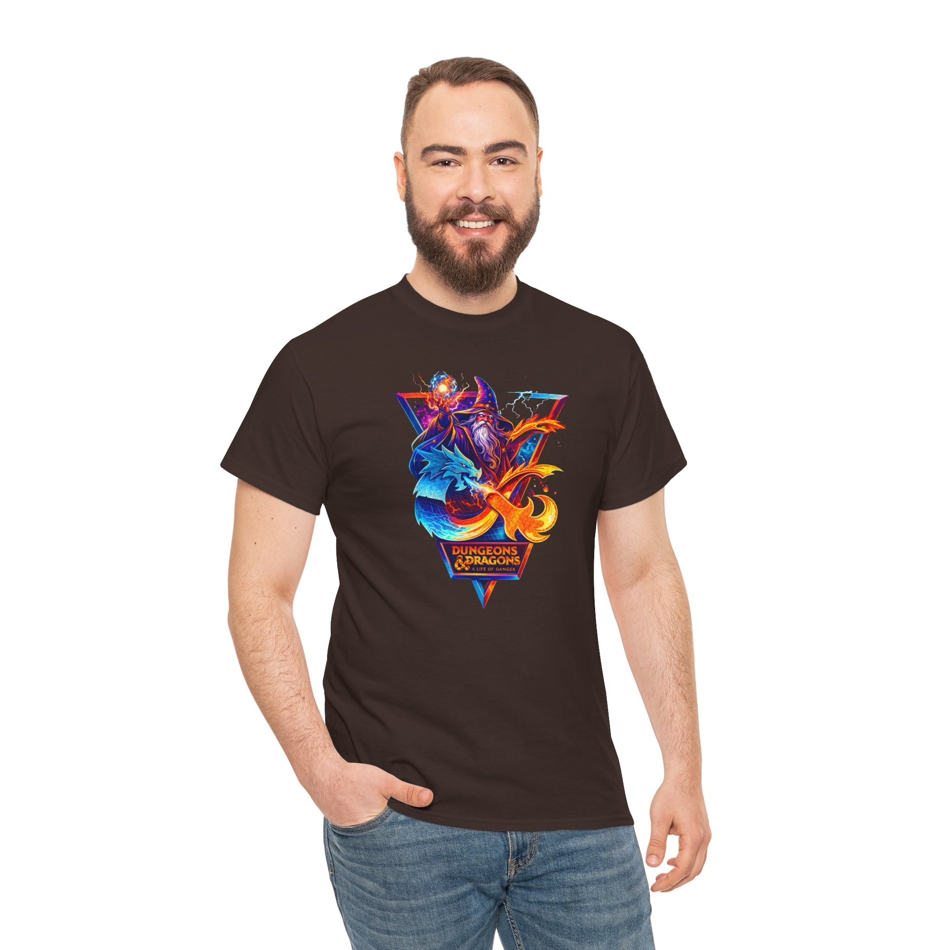 wizard and dragon epic fantasy graphic tee