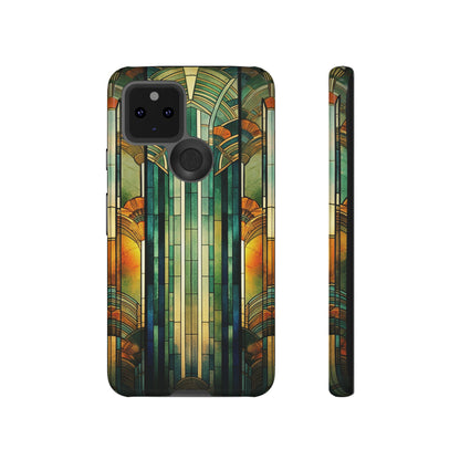 Art Deco Stained Glass floral Phone Case for iPhone 15, 14, Pro Max, 13, 12 & Samsung Galaxy S23, S22, S21, Google Pixel