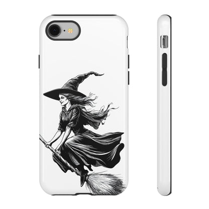 Vintage Halloween Witch on a Broom Spooky Phone Cover