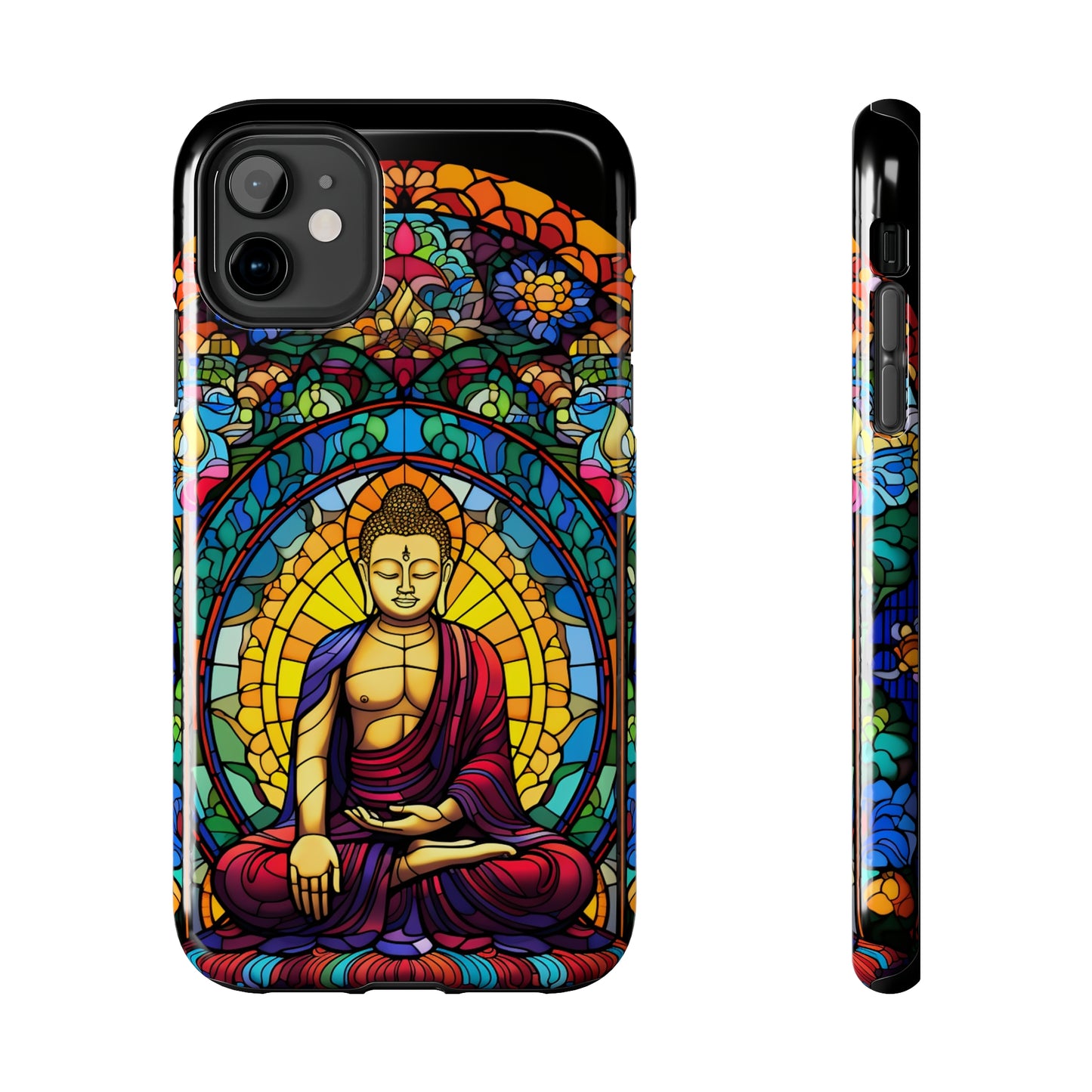 Stained Glass Magic: Psychedelic Tibet Buddha Mandala