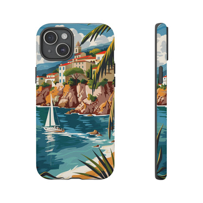 Midcentury French Riviera Sailboat Painting Phone Case