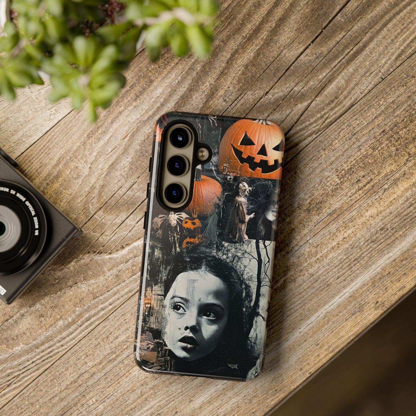 Vintage Halloween Collage Wednesday Goth Style Jackolantern Spooky Phone Cover