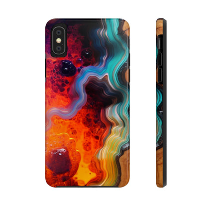 Faux Wood and Colorful Epoxy iPhone Case | Embrace the Beauty of Nature and Vibrant Artistry