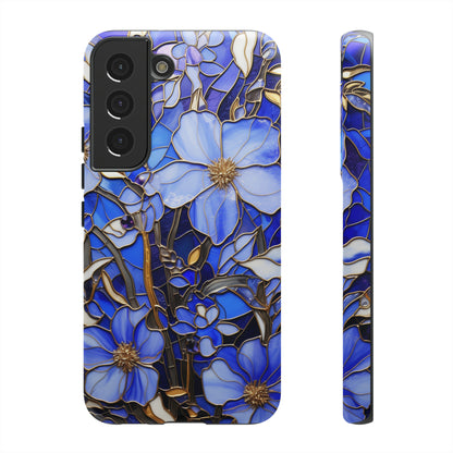 Periwinkle Stained Glass with Gold Inlay Phone Case for iPhone 15, 14, Pro Max, 13, 12 & Samsung Galaxy S23, S22, S21, Google Pixel