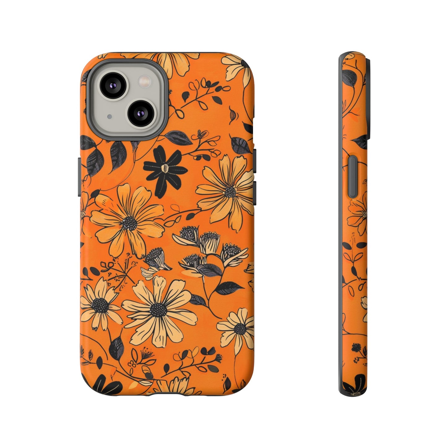 Orange Floral Phone Case Cute Summer Flower Aesthetic