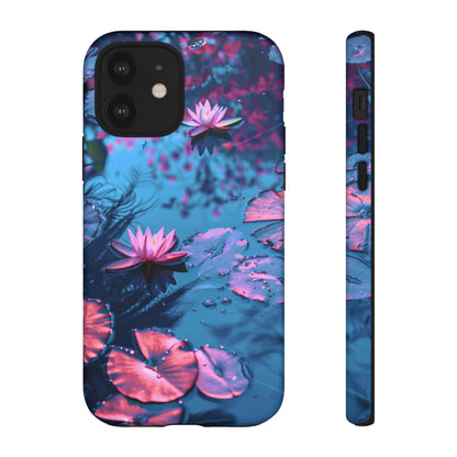 Magenta and Blue Color Zen Lily Pad Phone Case