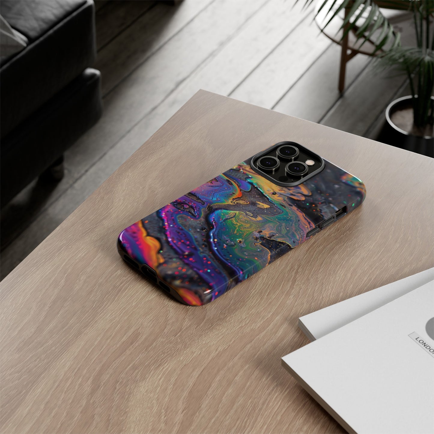 Opalescent Marbled Holographic Print Phone Case