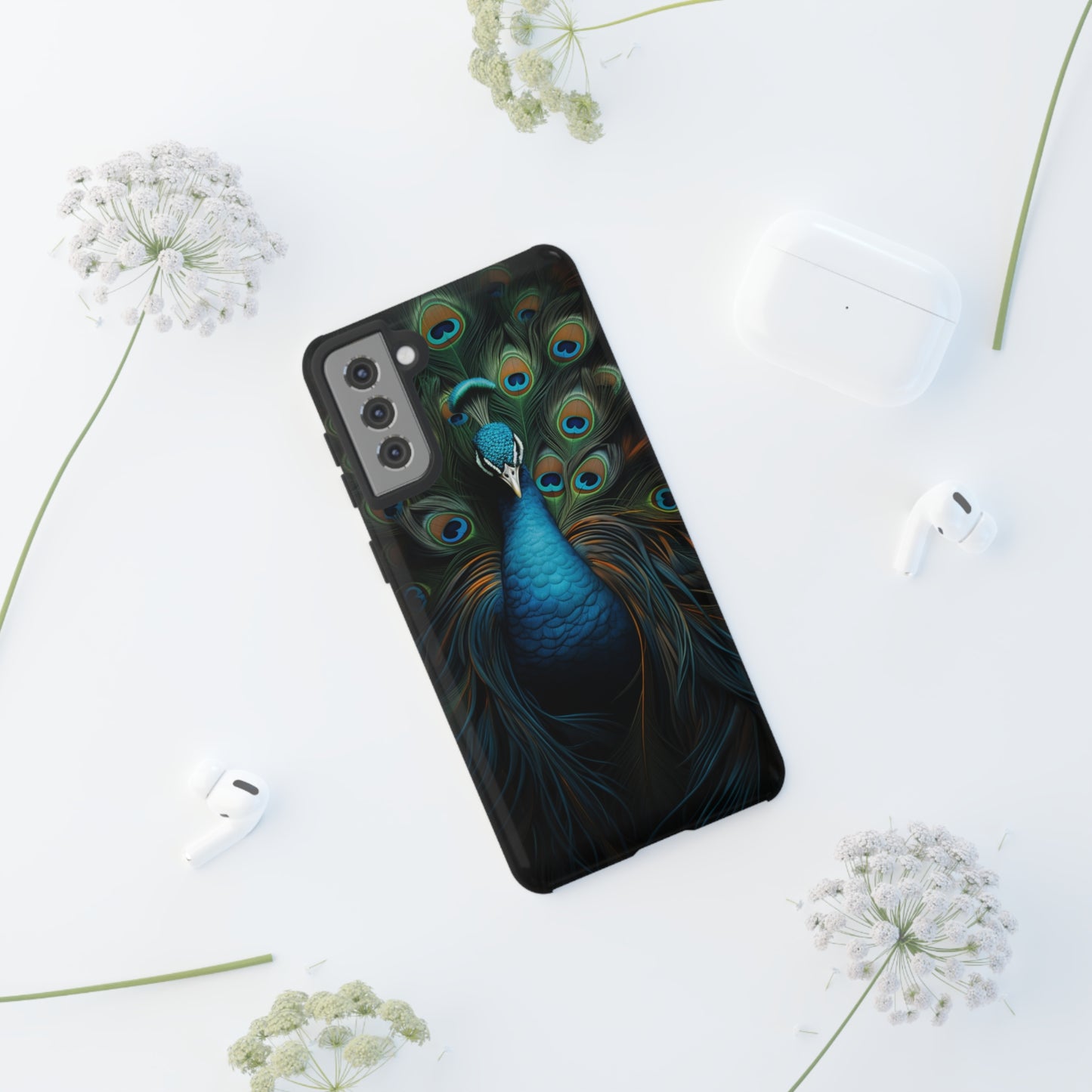 Peacock Feathers iPhone Case - A Timeless Symbol of Elegance for Google Pixel, iPhone, and Samsung Cases