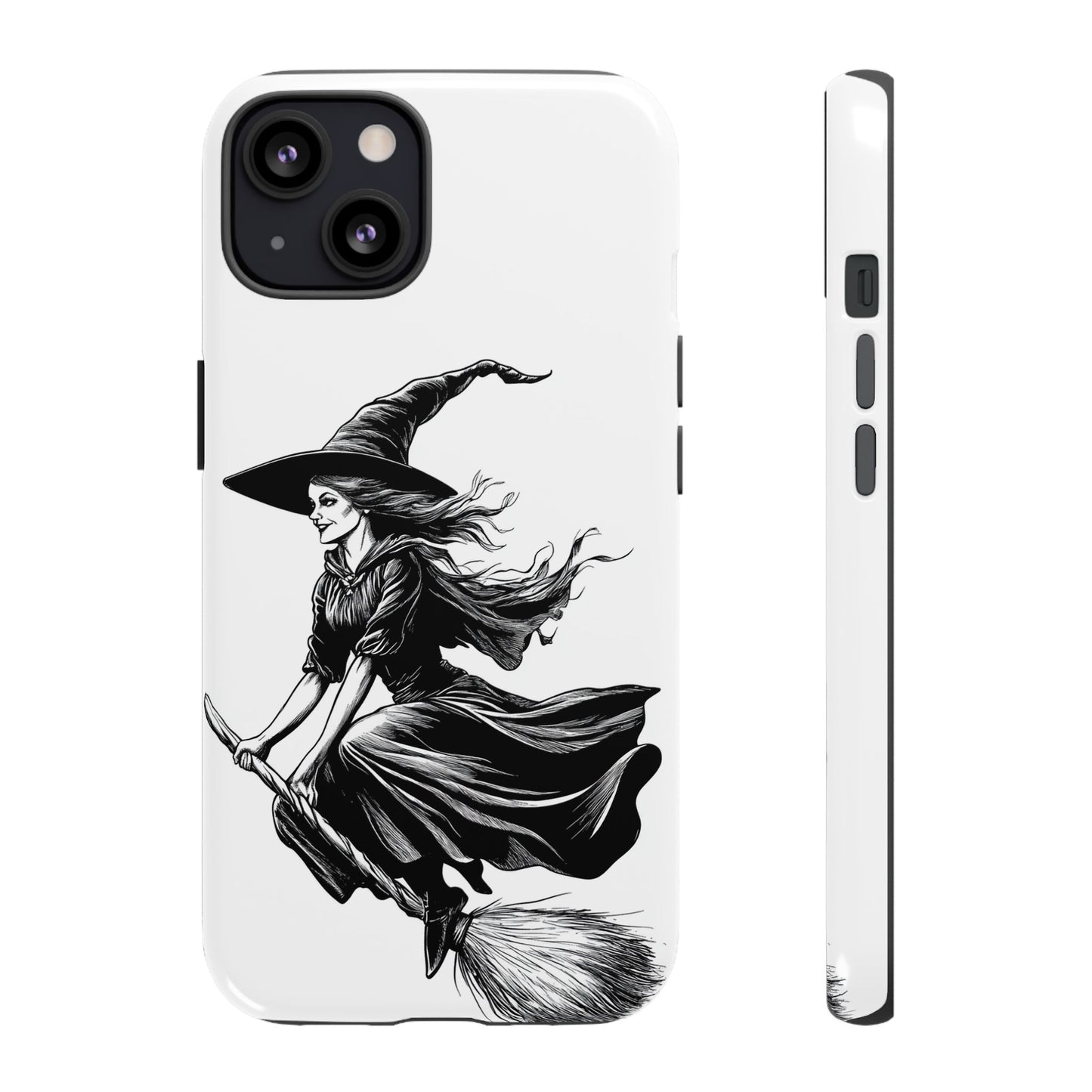 Vintage Halloween Witch on a Broom Spooky Phone Cover