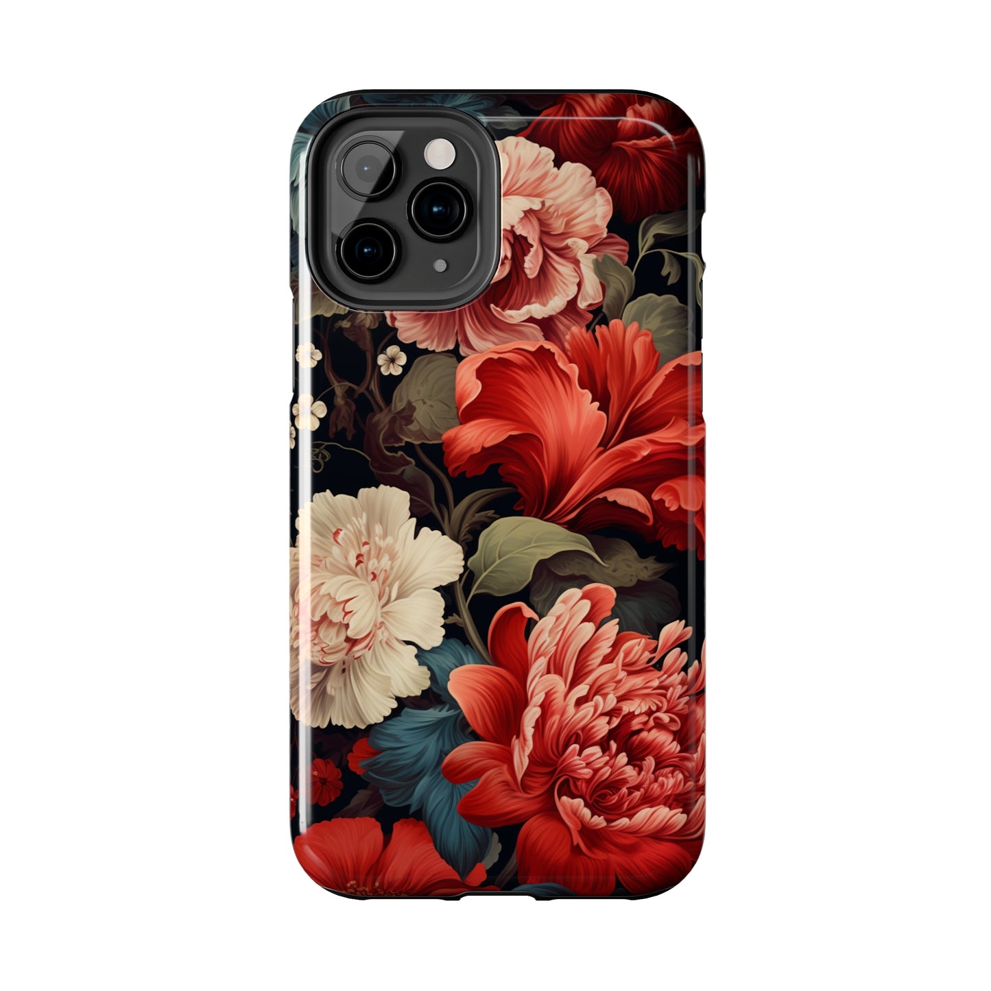 Vintage Floral Aesthetic Phone Tough Case Antique Print for iPhone 14 11 Pro 12 13 XR XS X 7+ 8 Boho Nature Flowers Cottage Core