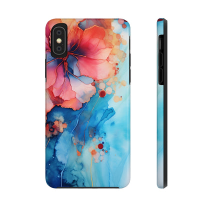 Marbled Floral Watercolor Phone Case | Embrace the Mesmerizing Multicolor Art