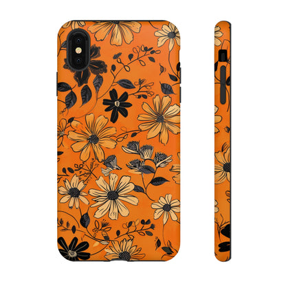 Orange Floral Phone Case Cute Summer Flower Aesthetic