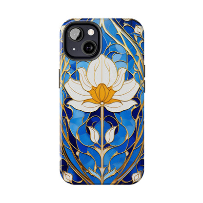 Art Deco Stained Glass iPhone Case | Vintage Floral Glamour, iPhone Case for Models 11 through 14 Pro Max