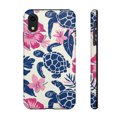 Undersea Floral Blue Sea Turtle Phone Case