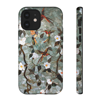 Stained Glass Hummingbirds and Flowers iPhone Case