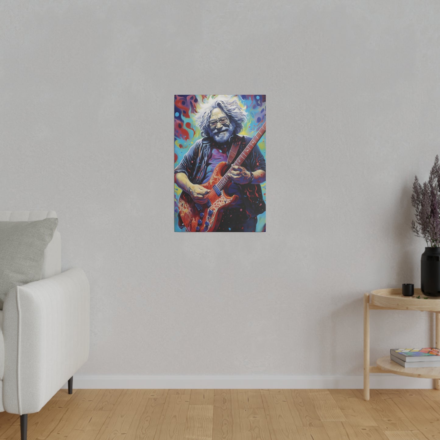 Jerry Garcia Rocking Guitar Pop Art  | Stretched Canvas Print