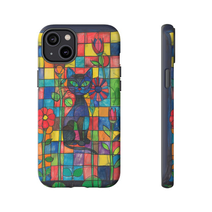 Cat in the Stained Glass Garden Phone Case