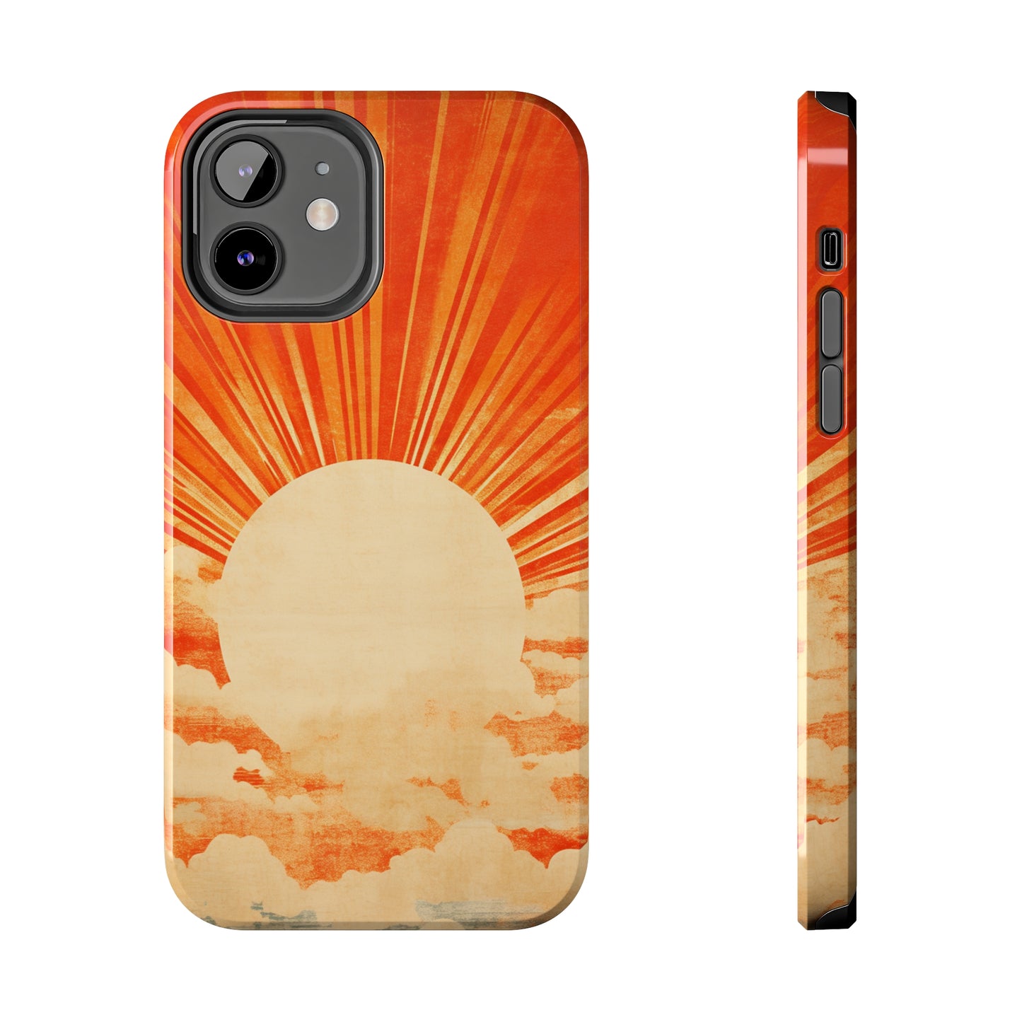 Retro Abstract Sunburst iPhone Case | Embrace the Nostalgic Charm of Artistic Rays