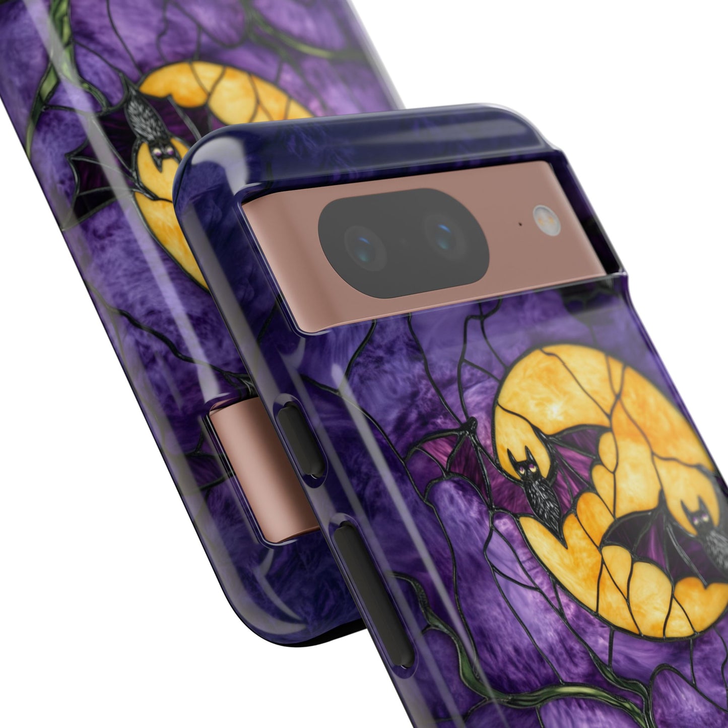 Full Moon Stained Glass Style Halloween Bats Phone Case