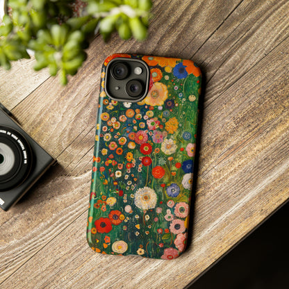 Gustav Klimt Style Flower Garden Painting Phone Case