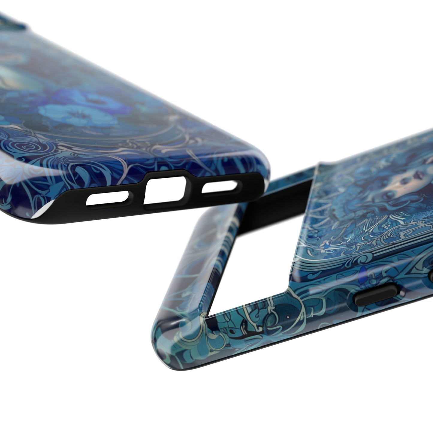 Blue Floral Art Nouveau Style Phone Case