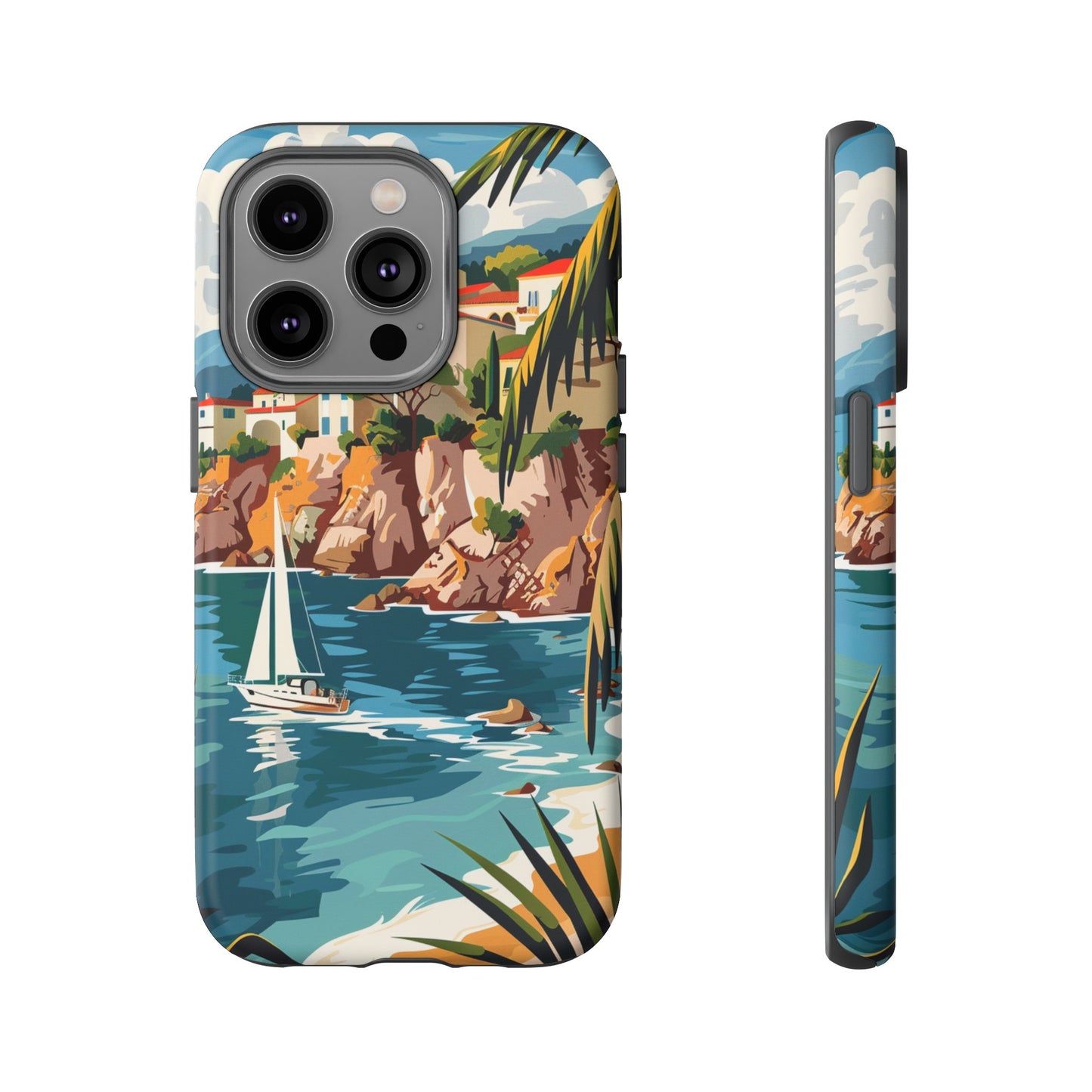 Midcentury French Riviera Sailboat Painting Phone Case