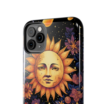 Cosmic Blooms: Floral Sun, Moon & Stars iPhone Case - Where Celestial Meets Botanical