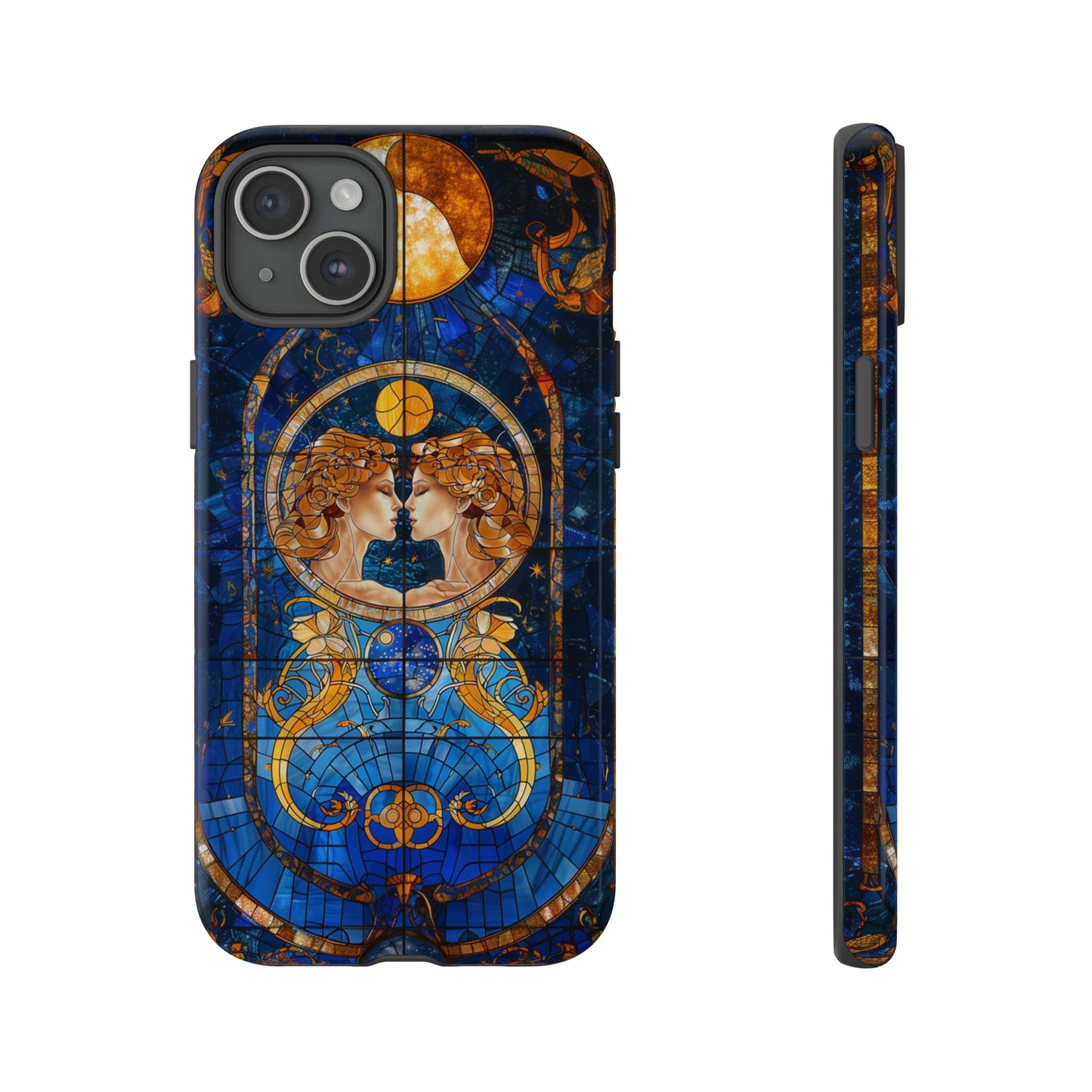 Gemini Astrology Stained Glass Phone Case