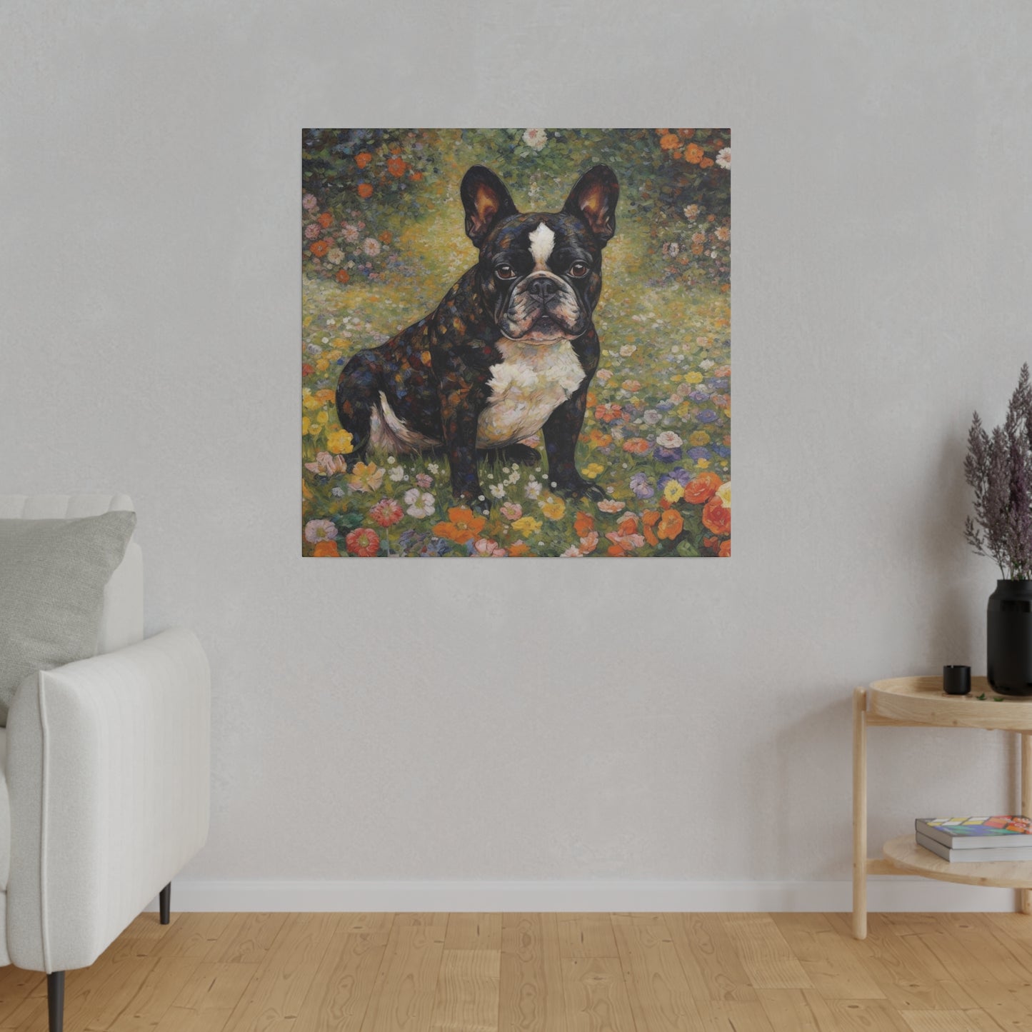 Black French Bulldog Wall Decor | Dog Art | Canvas Print