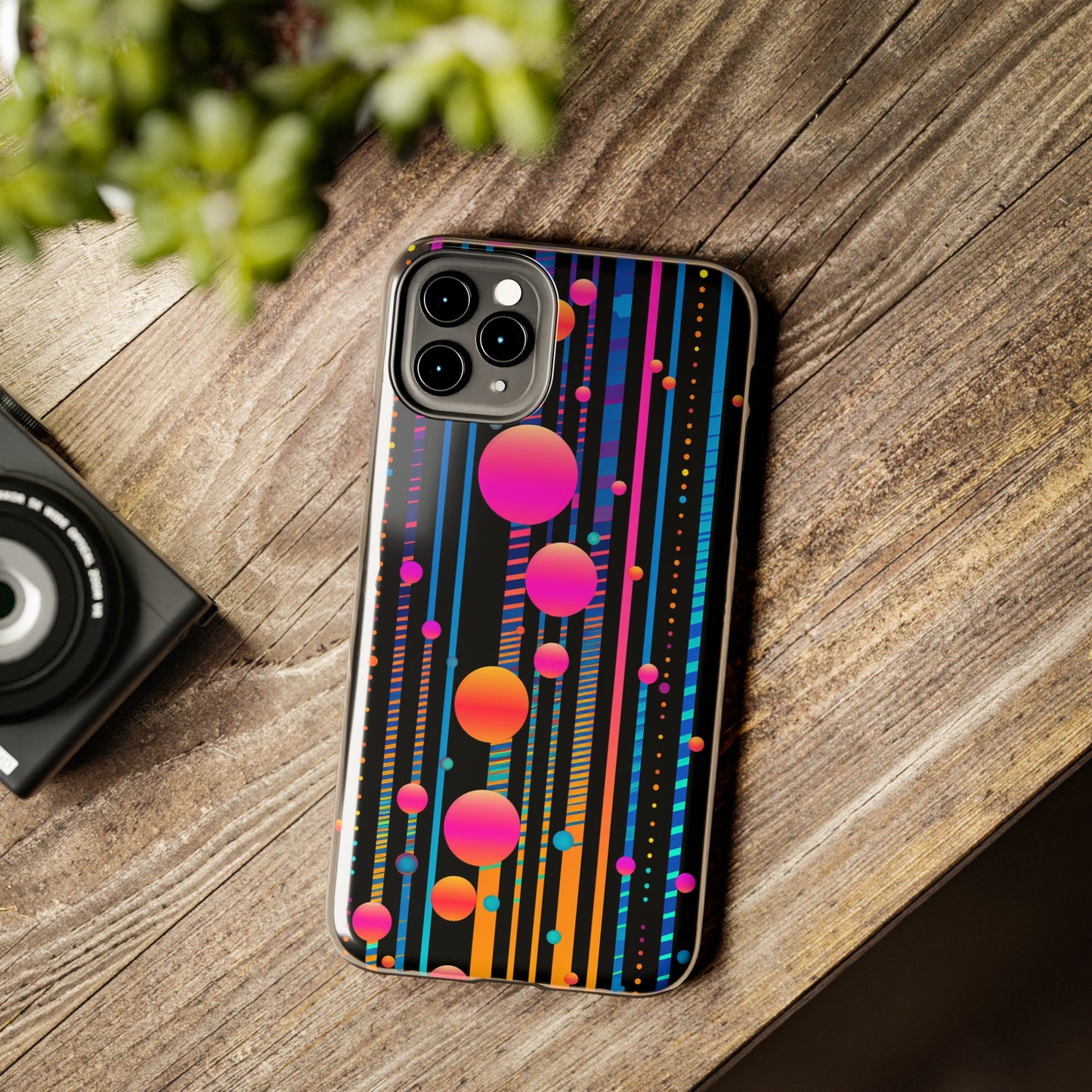 Experience a Blast from the Past: Retro Psychedelic Bubbles Tough Case for Apple iPhone Models