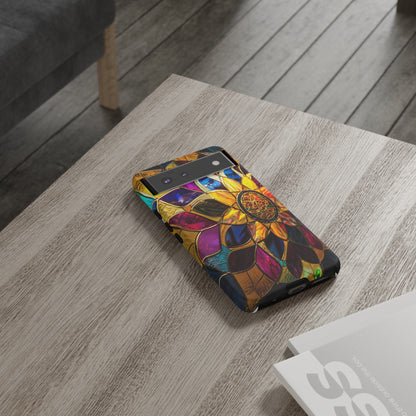 Cosmic Stained Glass Mandala Phone Case