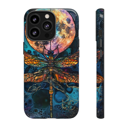 Full Moon Stained Glass Dragonfly Phone Cover