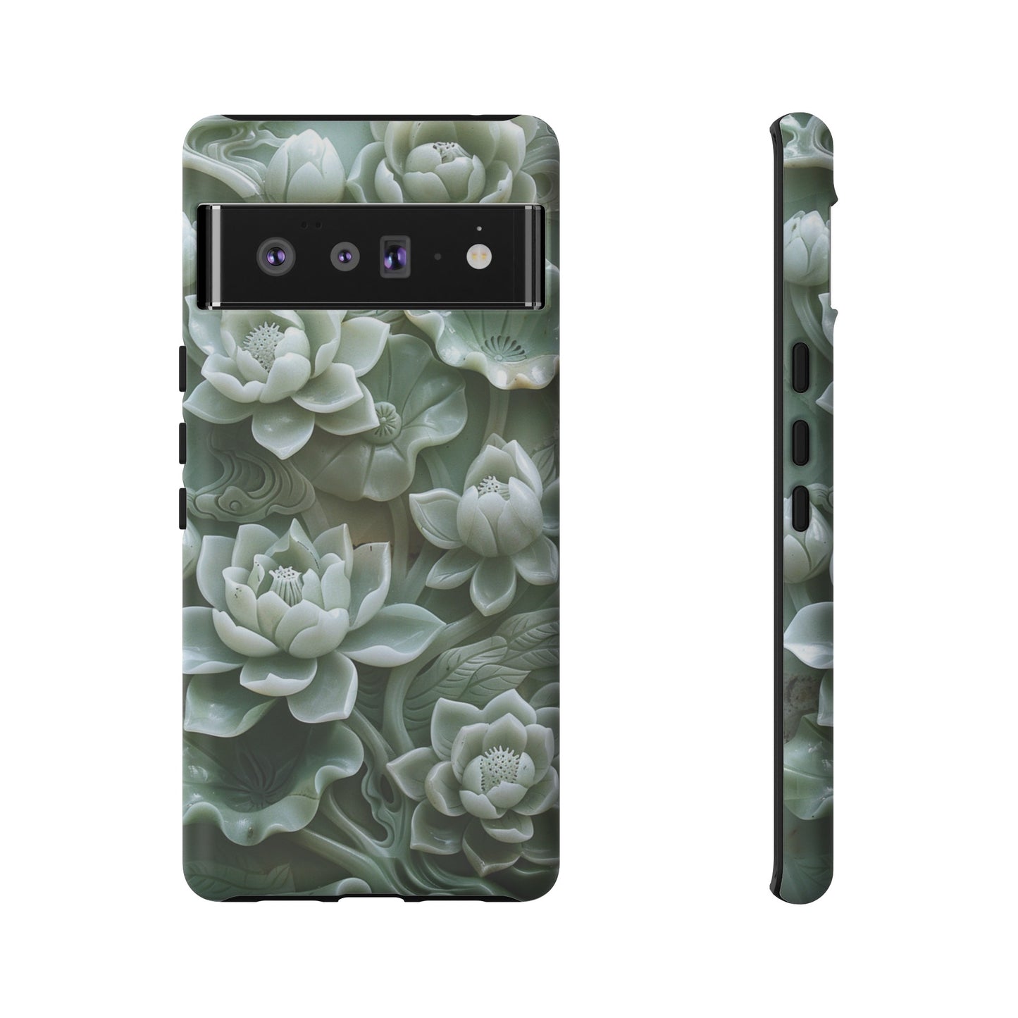 Green Jade Lotus Floral Art Phone Case