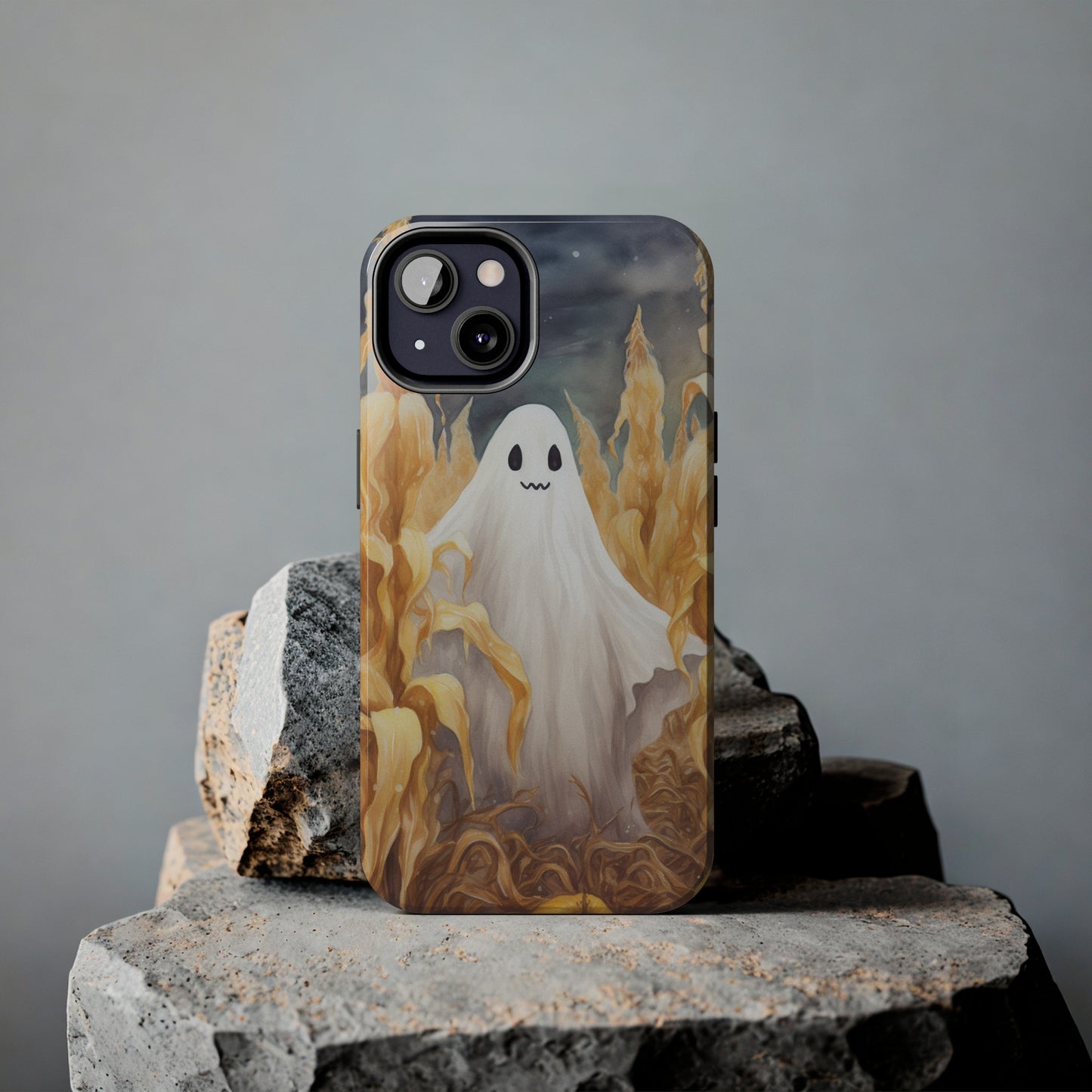 Ghost of Halloween Fall Pumpkins iPhone Case | Embrace the Spooky Autumn Vibes