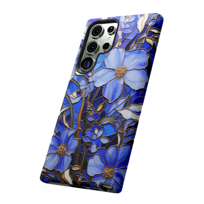 Periwinkle Stained Glass with Gold Inlay Phone Case for iPhone 15, 14, Pro Max, 13, 12 & Samsung Galaxy S23, S22, S21, Google Pixel