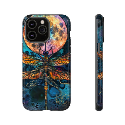 Full Moon Stained Glass Dragonfly Phone Cover