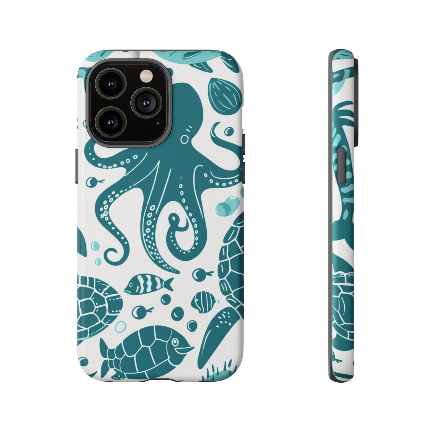 Undersea World Octopus, Turtle, Manta Ray Phone Case