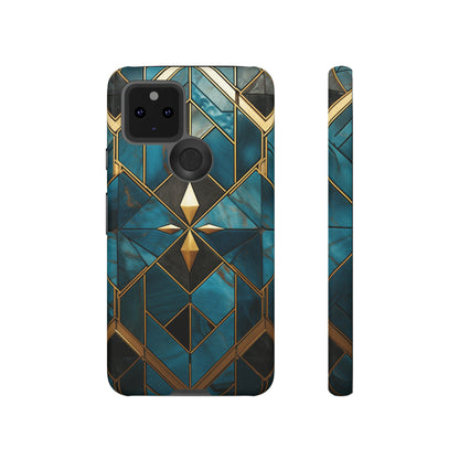 Gold and Blue Marble Mosaic Phone Case