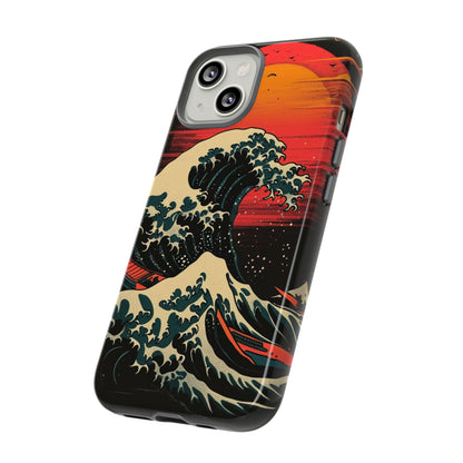 Great Wave off Kanagawa Retro Sunset