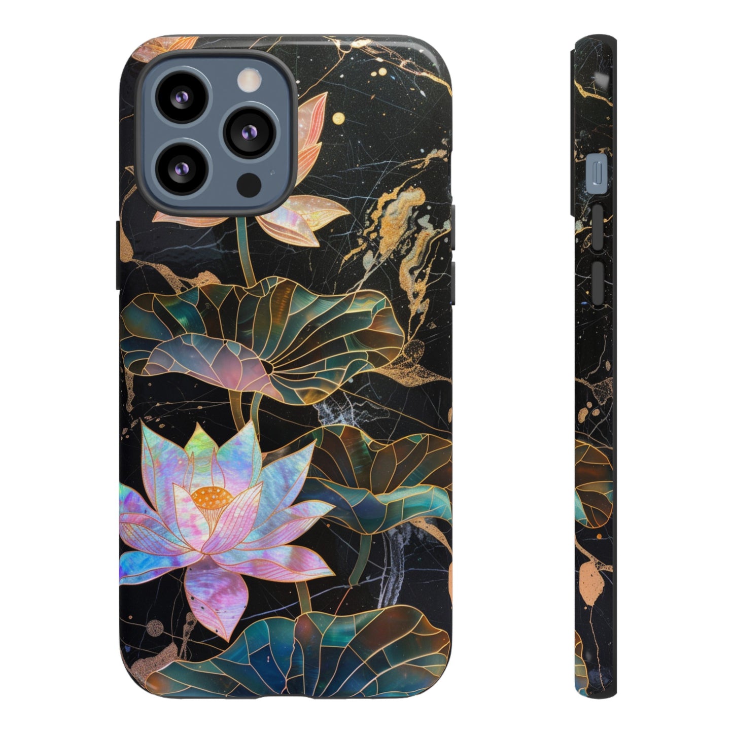 Zen Stained Glass Lotus Floral Design Phone Case