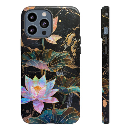 Zen Stained Glass Lotus Floral Design Phone Case