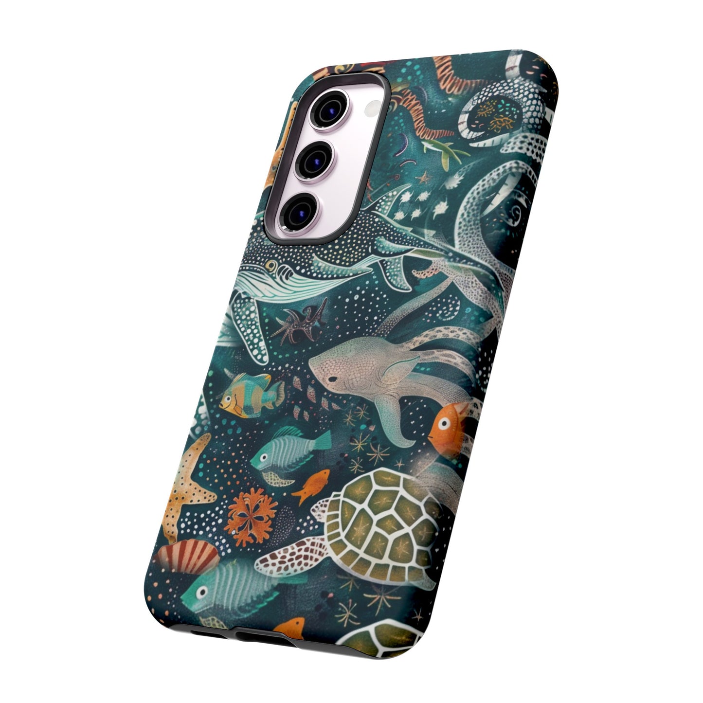 Undersea World Shark, Turtle, Manta Ray Phone Case