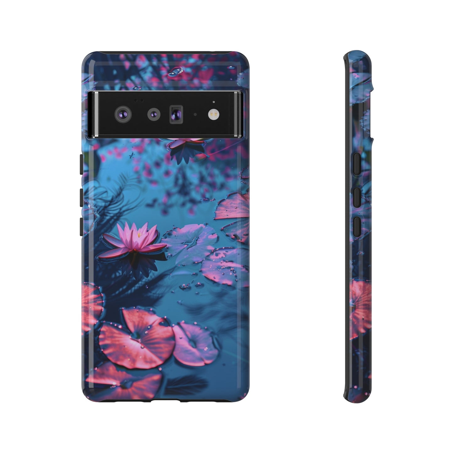 Magenta and Blue Color Zen Lily Pad Phone Case