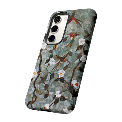 Stained Glass Hummingbirds and Flowers iPhone Case