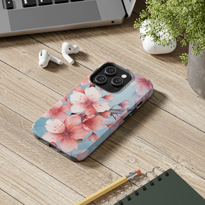 Pretty in Pink Flowers Tough iPhone Case | Floral Phone Cover